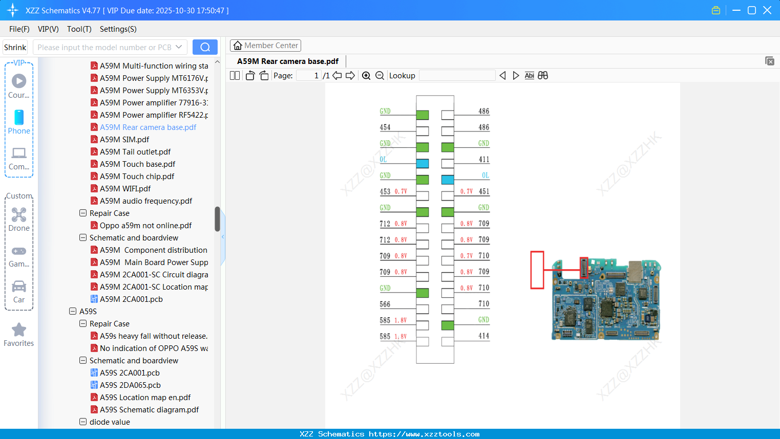 OPPO A59M Rear Camera Base